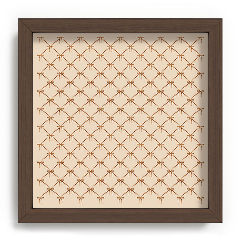 Colour Poems Bows and Ribbons Beige Recessed Framing Square
