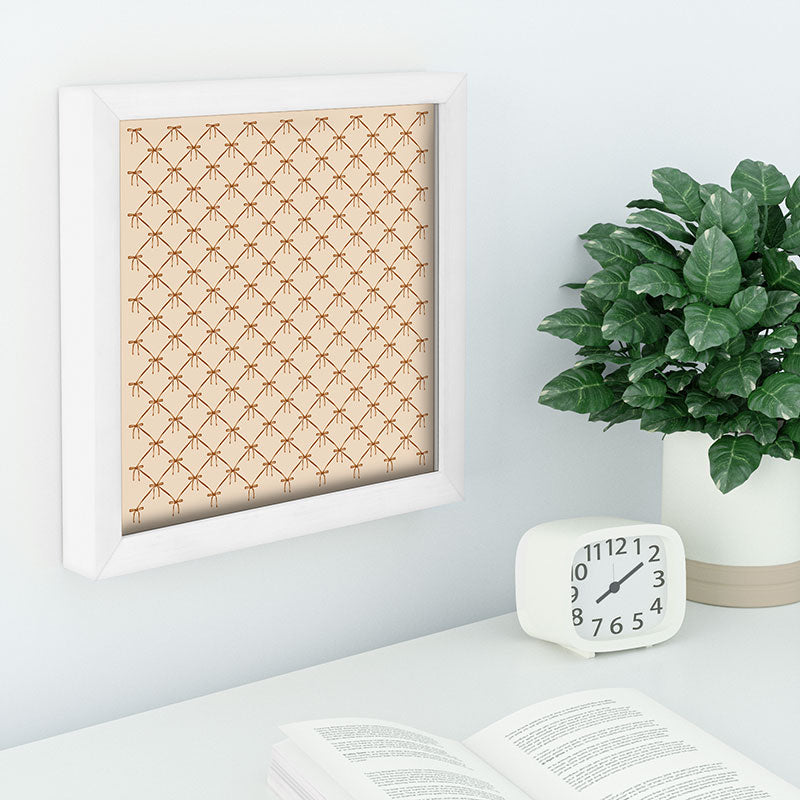 Colour Poems Bows and Ribbons Beige Recessed Framing Square