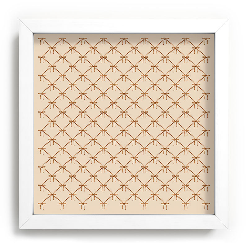 Colour Poems Bows and Ribbons Beige Recessed Framing Square