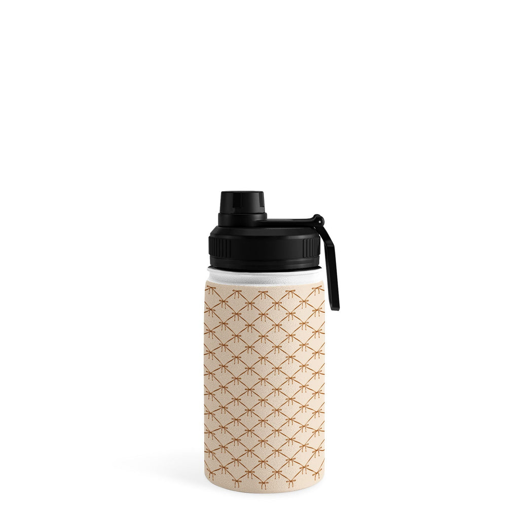 Colour Poems Bows and Ribbons Beige Water Bottle
