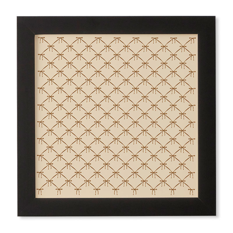 Colour Poems Bows and Ribbons Beige Framed Wall Art
