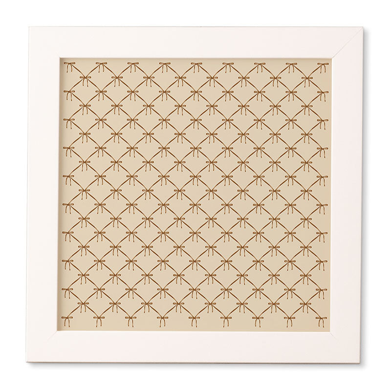 Colour Poems Bows and Ribbons Beige Framed Wall Art