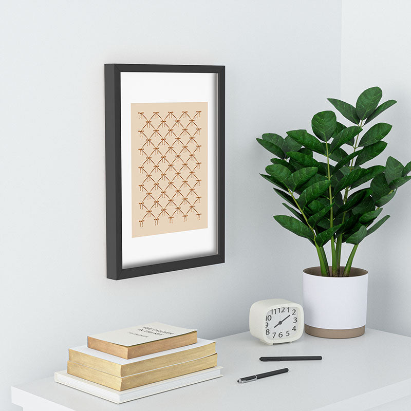 Colour Poems Bows and Ribbons Beige Recessed Framing Rectangle