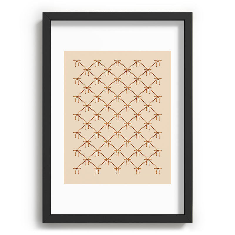 Colour Poems Bows and Ribbons Beige Recessed Framing Rectangle