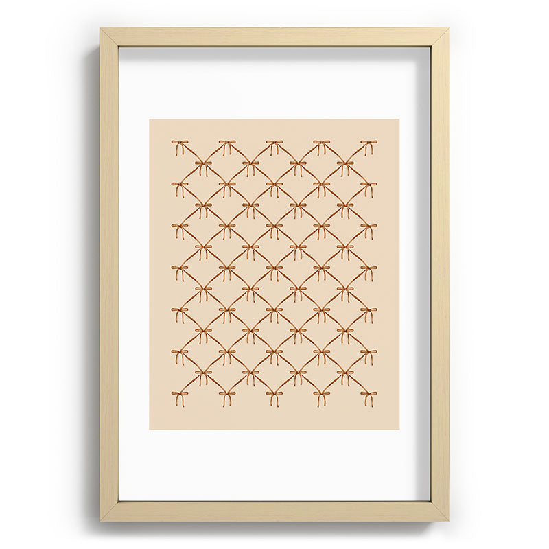 Colour Poems Bows and Ribbons Beige Recessed Framing Rectangle
