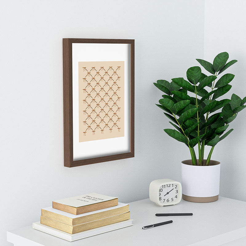 Colour Poems Bows and Ribbons Beige Recessed Framing Rectangle