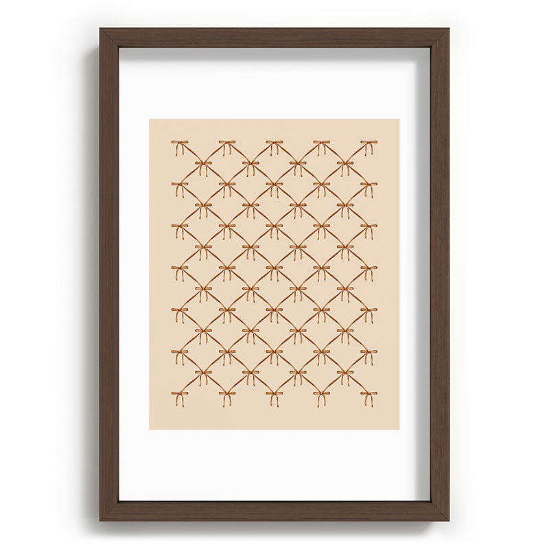 Colour Poems Bows and Ribbons Beige Recessed Framing Rectangle