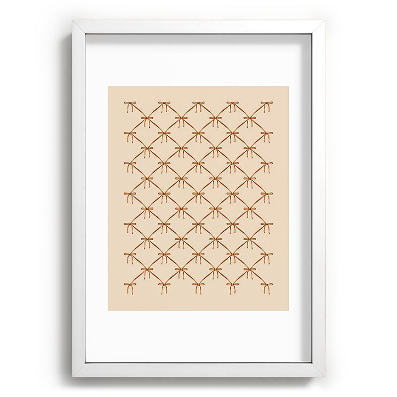 Colour Poems Bows and Ribbons Beige Recessed Framing Rectangle
