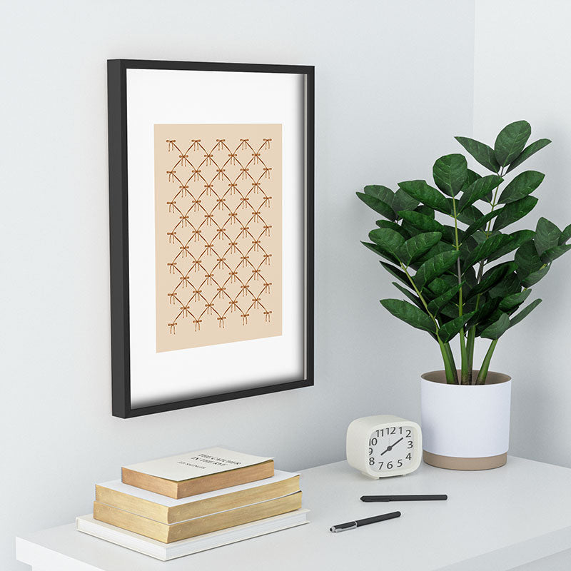 Colour Poems Bows and Ribbons Beige Recessed Framing Rectangle