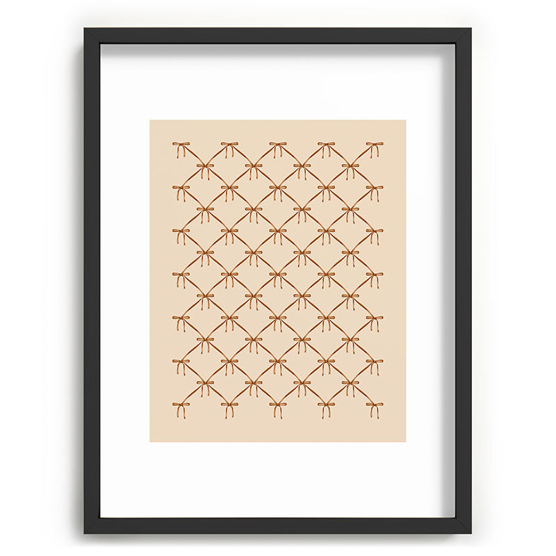 Colour Poems Bows and Ribbons Beige Recessed Framing Rectangle