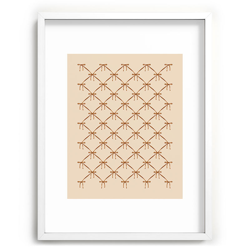 Colour Poems Bows and Ribbons Beige Recessed Framing Rectangle