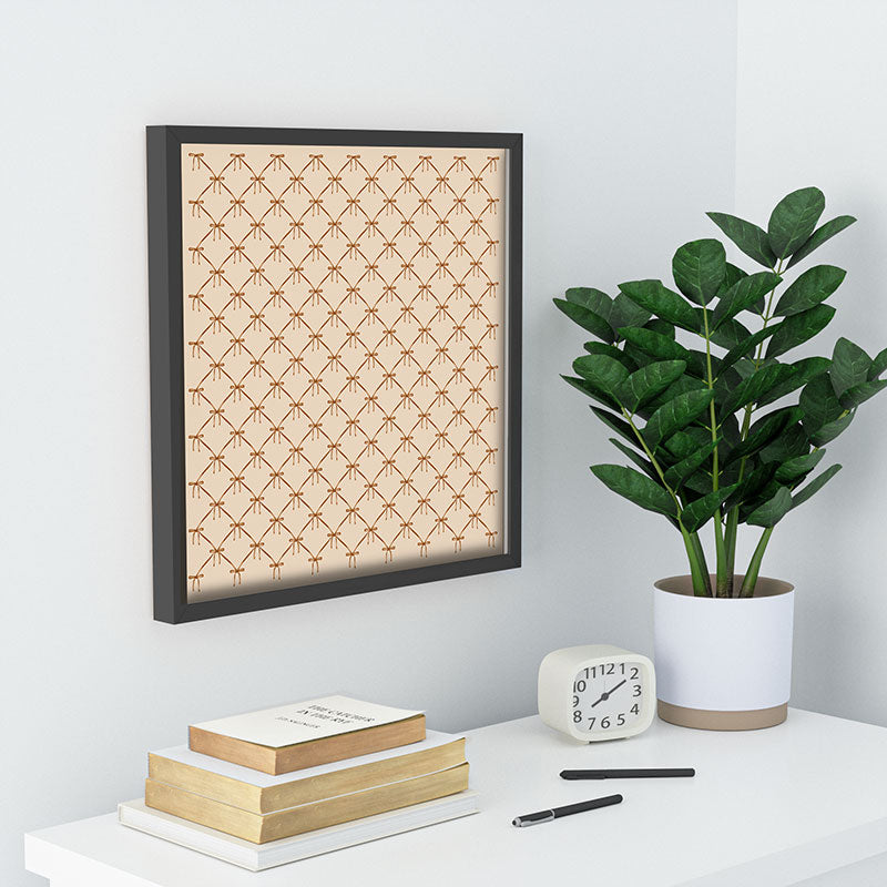 Colour Poems Bows and Ribbons Beige Recessed Framing Square