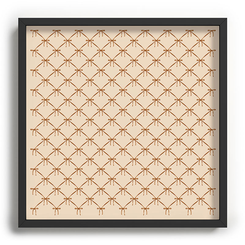 Colour Poems Bows and Ribbons Beige Recessed Framing Square