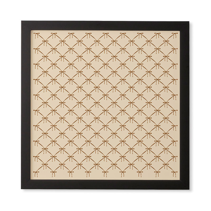 Colour Poems Bows and Ribbons Beige Framed Wall Art