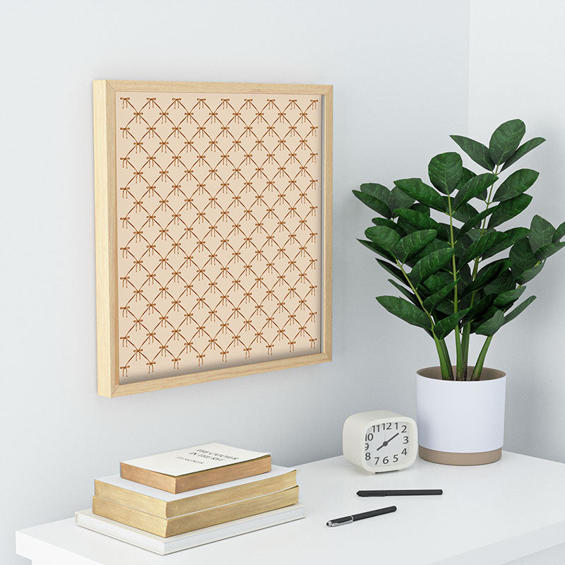 Colour Poems Bows and Ribbons Beige Recessed Framing Square
