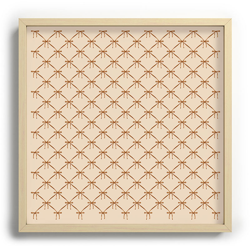 Colour Poems Bows and Ribbons Beige Recessed Framing Square