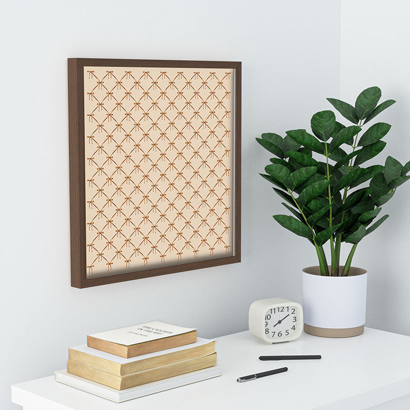 Colour Poems Bows and Ribbons Beige Recessed Framing Square