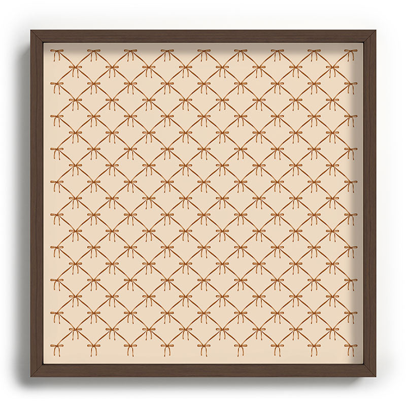 Colour Poems Bows and Ribbons Beige Recessed Framing Square
