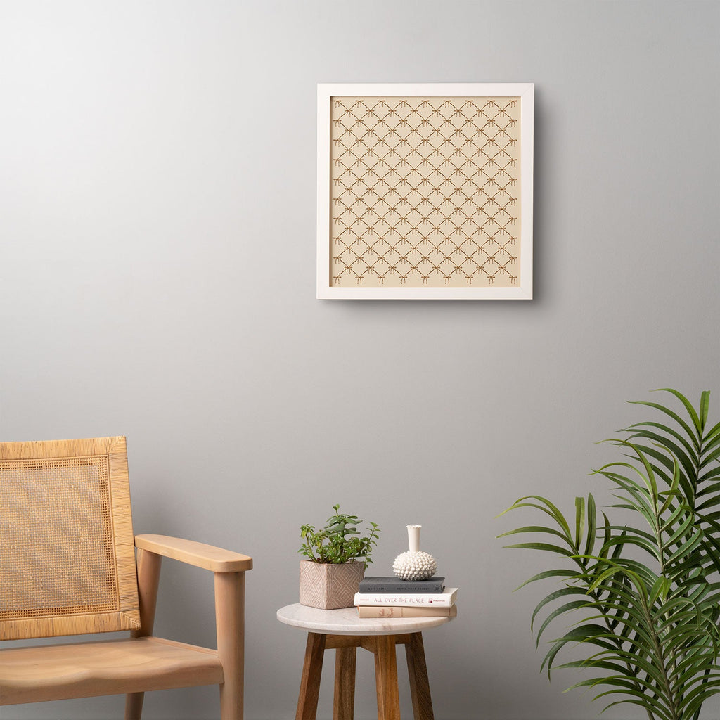 Colour Poems Bows and Ribbons Beige Framed Wall Art