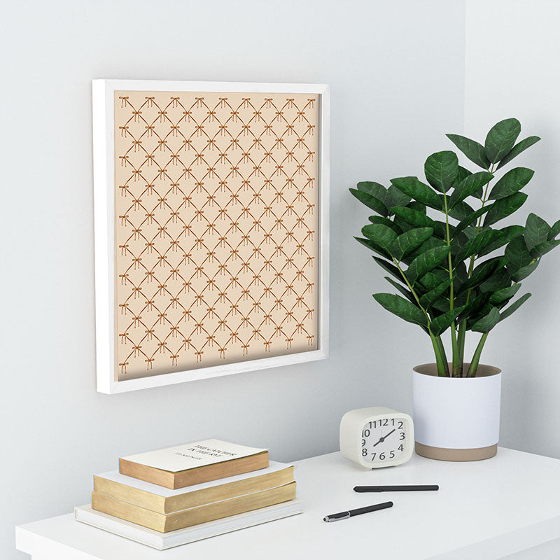 Colour Poems Bows and Ribbons Beige Recessed Framing Square