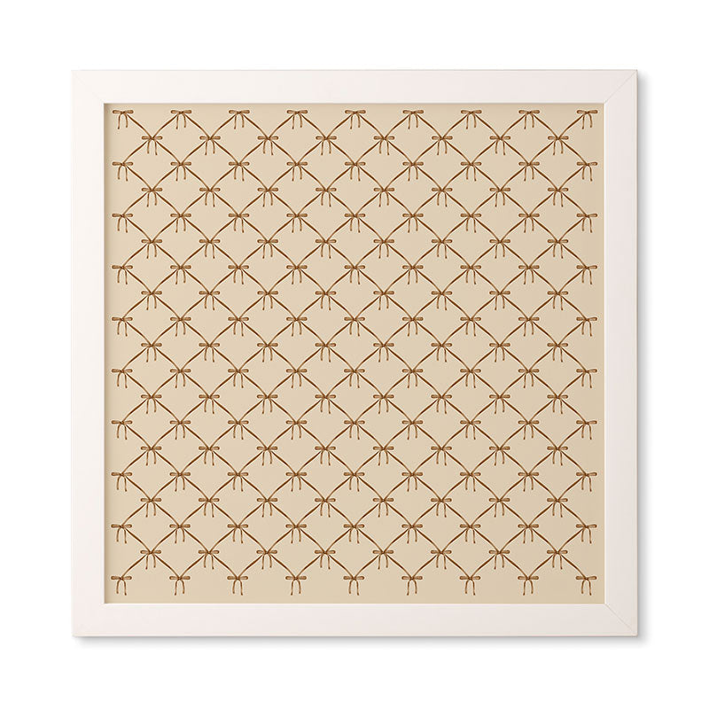 Colour Poems Bows and Ribbons Beige Framed Wall Art