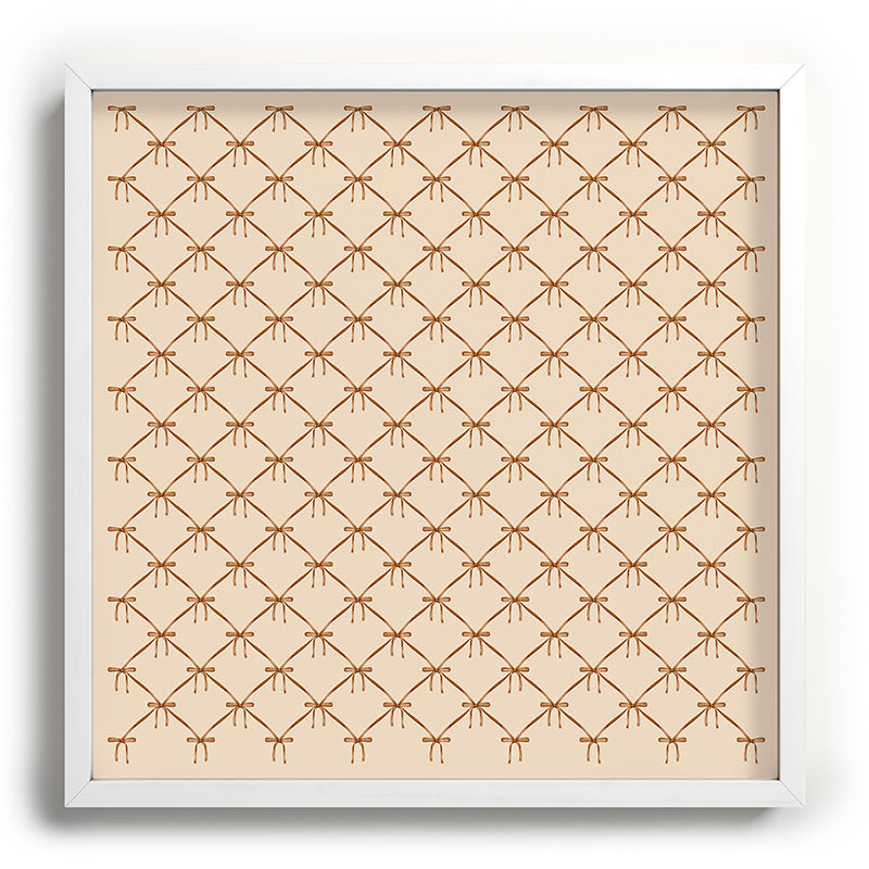 Colour Poems Bows and Ribbons Beige Recessed Framing Square
