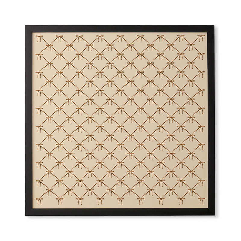 Colour Poems Bows and Ribbons Beige Framed Wall Art