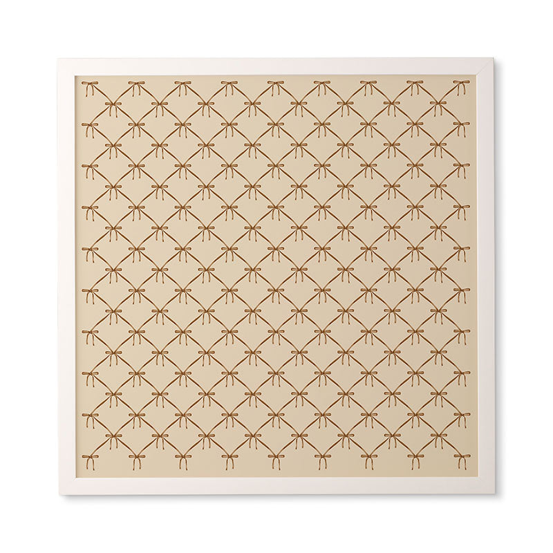 Colour Poems Bows and Ribbons Beige Framed Wall Art
