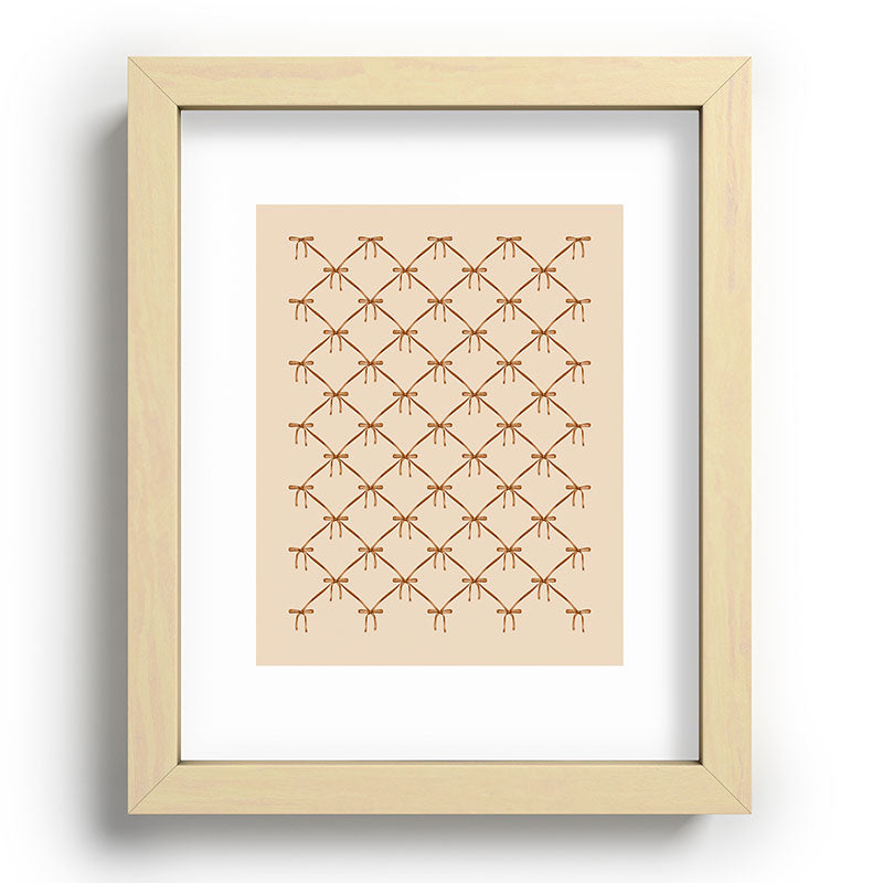 Colour Poems Bows and Ribbons Beige Recessed Framing Rectangle