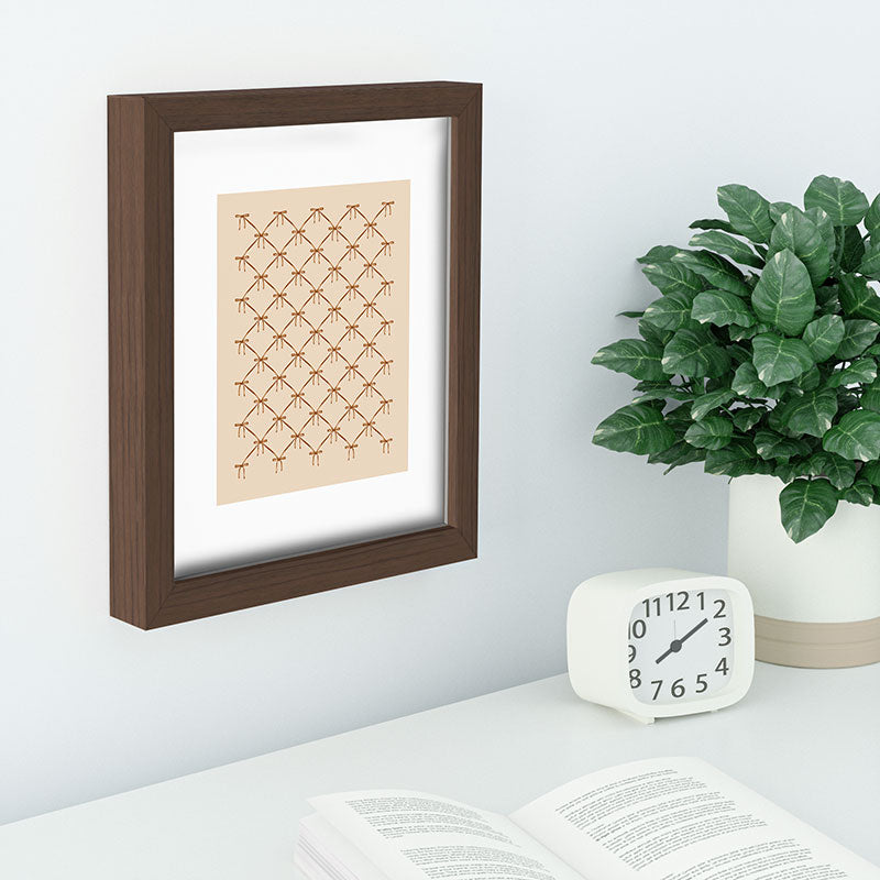 Colour Poems Bows and Ribbons Beige Recessed Framing Rectangle