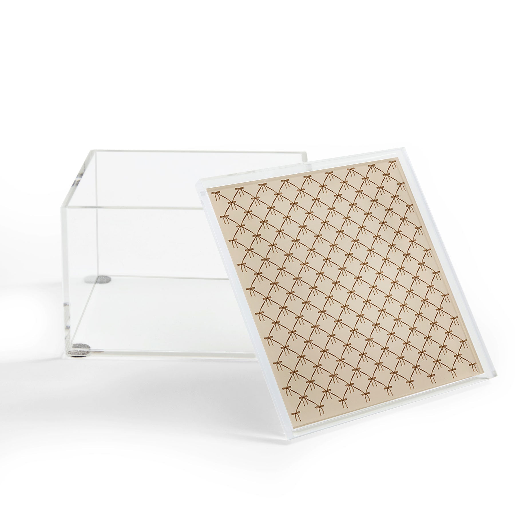Colour Poems Bows and Ribbons Beige Acrylic Box