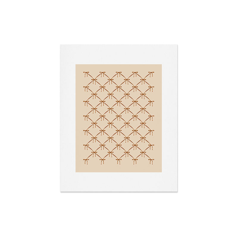 Colour Poems Bows and Ribbons Beige Art Print
