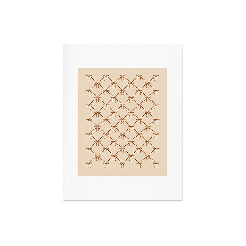 Colour Poems Bows and Ribbons Beige Art Print