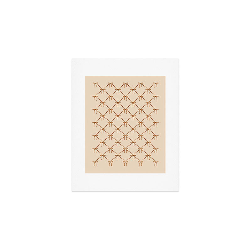 Colour Poems Bows and Ribbons Beige Art Print