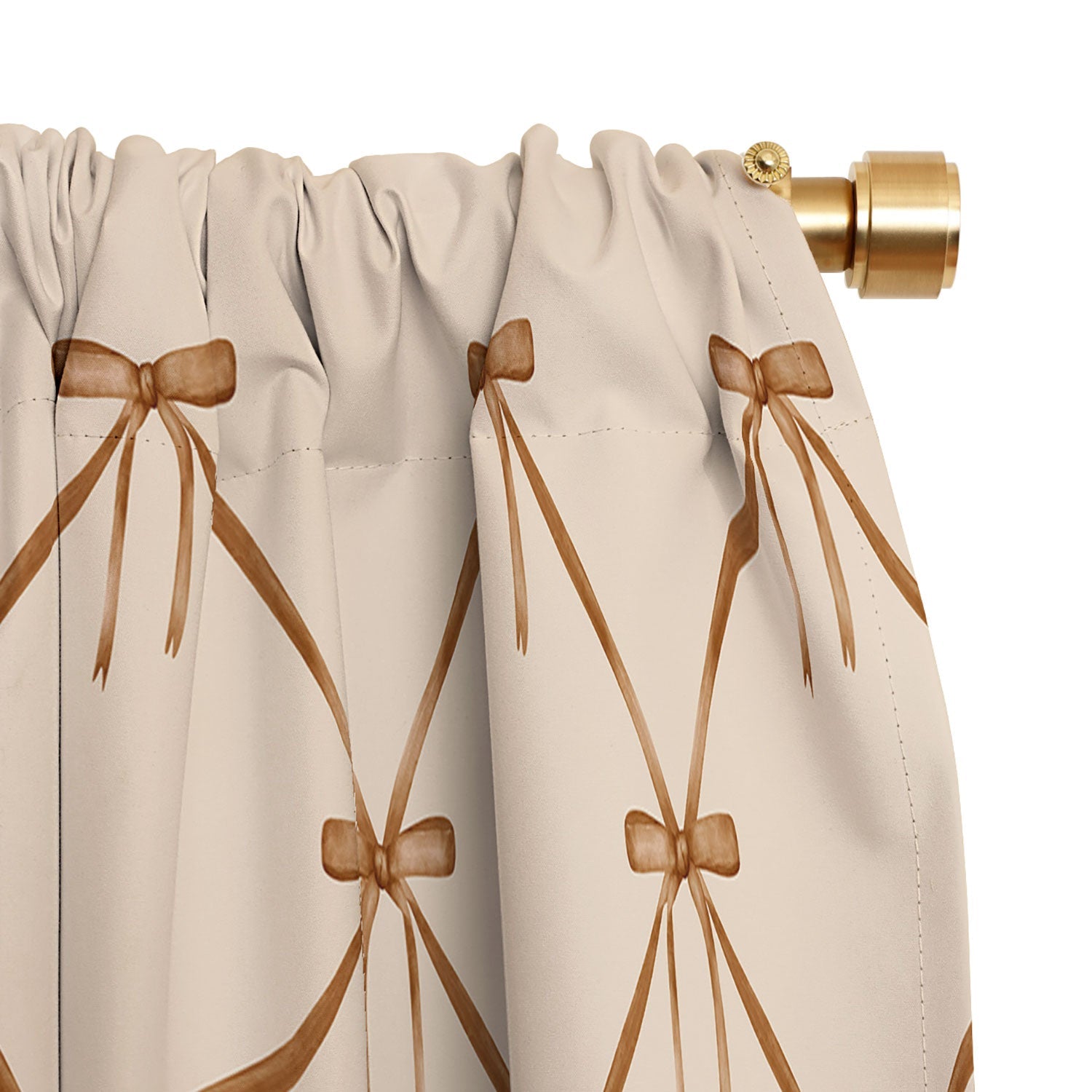 Colour Poems Bows and Ribbons Beige Blackout Non Repeat