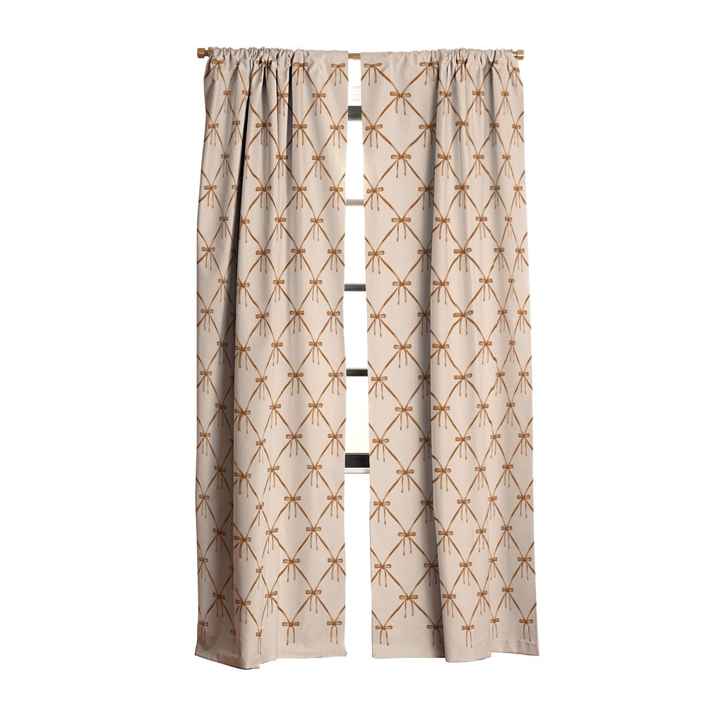 Colour Poems Bows and Ribbons Beige Blackout Non Repeat