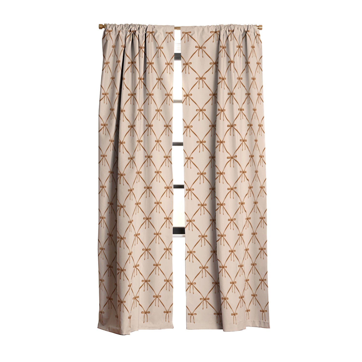 Colour Poems Bows and Ribbons Beige Blackout Non Repeat