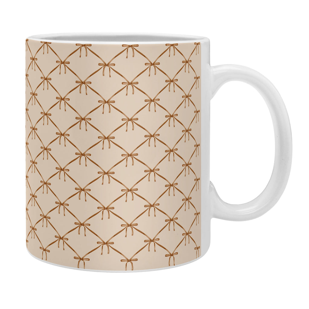 Colour Poems Bows and Ribbons Beige Coffee Mug