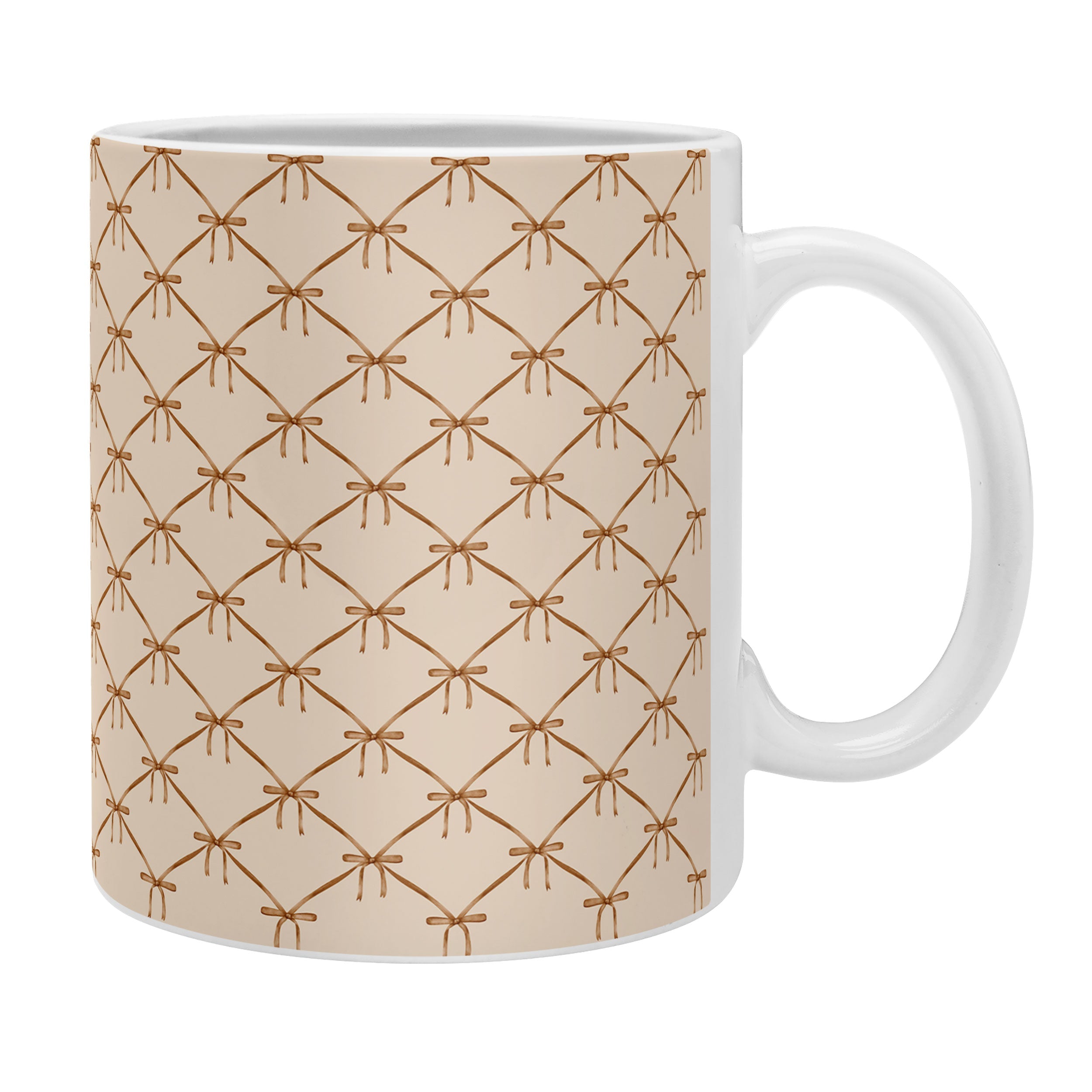 Colour Poems Bows and Ribbons Beige Coffee Mug