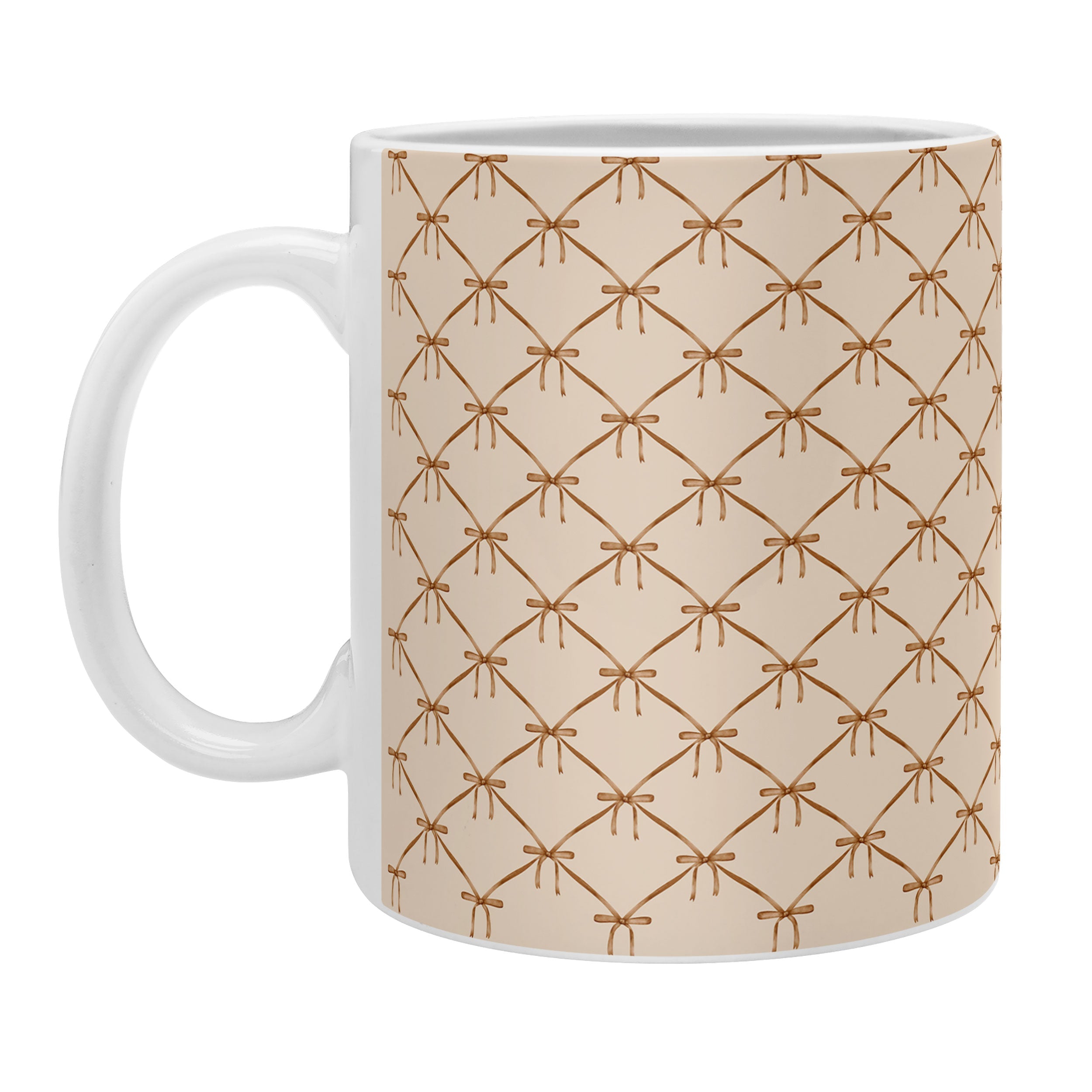Colour Poems Bows and Ribbons Beige Coffee Mug