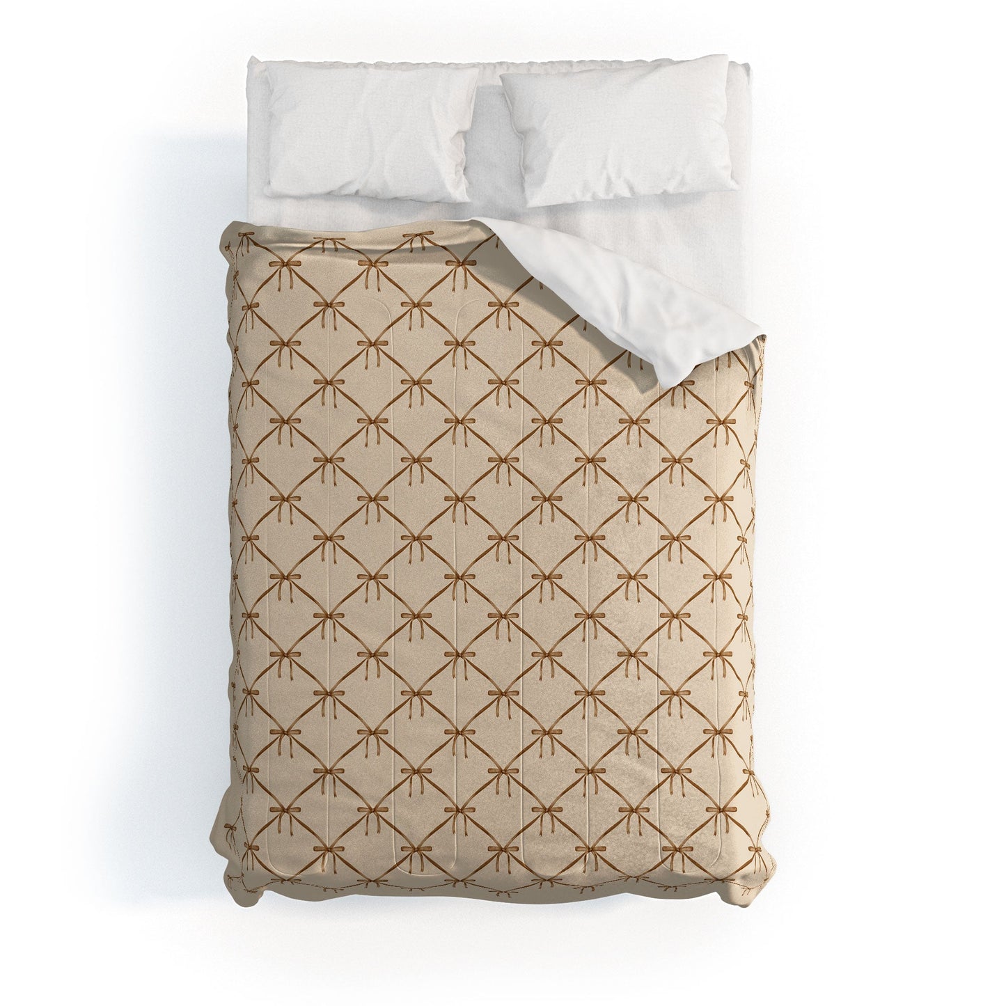 Colour Poems Bows and Ribbons Beige Comforter