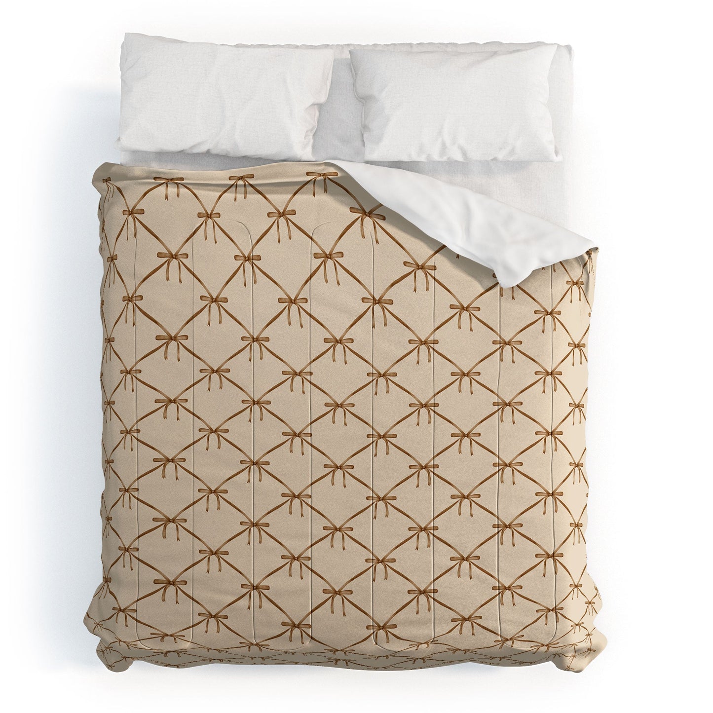 Colour Poems Bows and Ribbons Beige Comforter