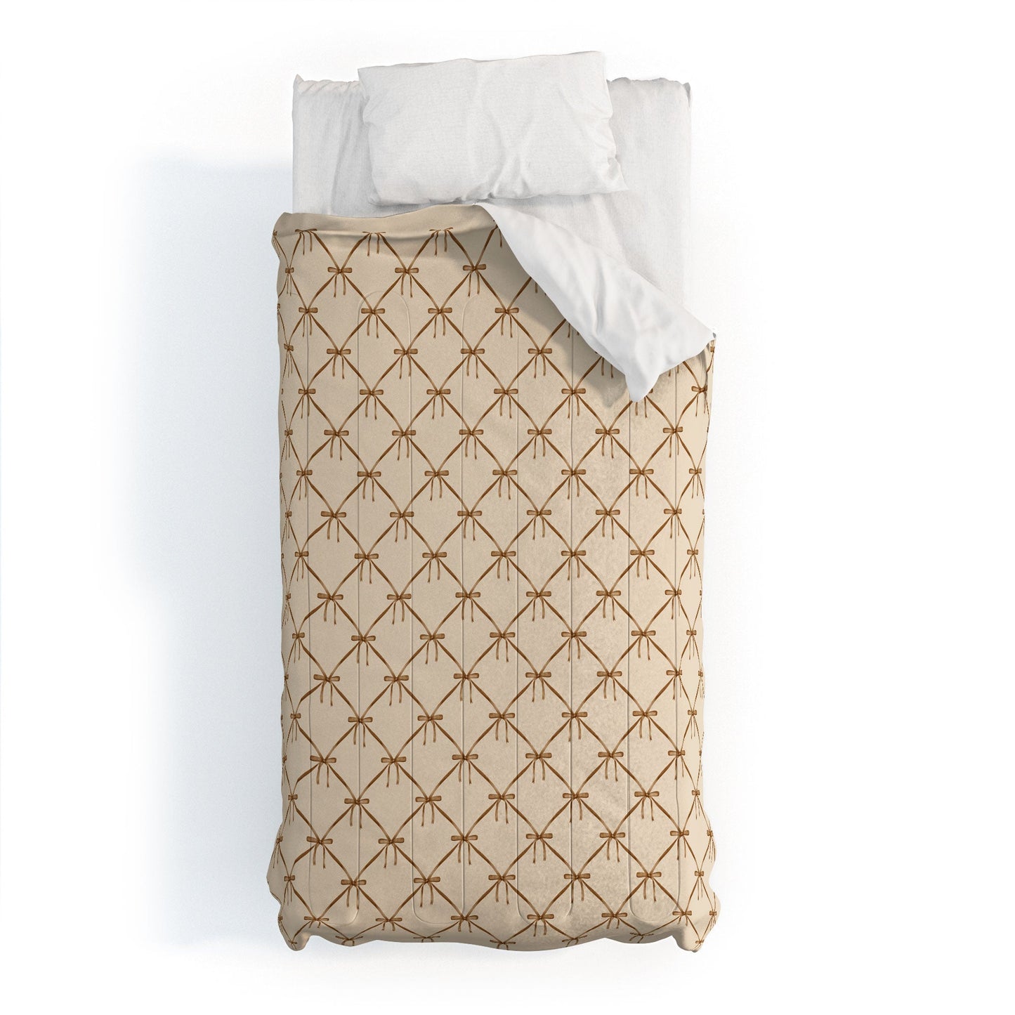 Colour Poems Bows and Ribbons Beige Comforter
