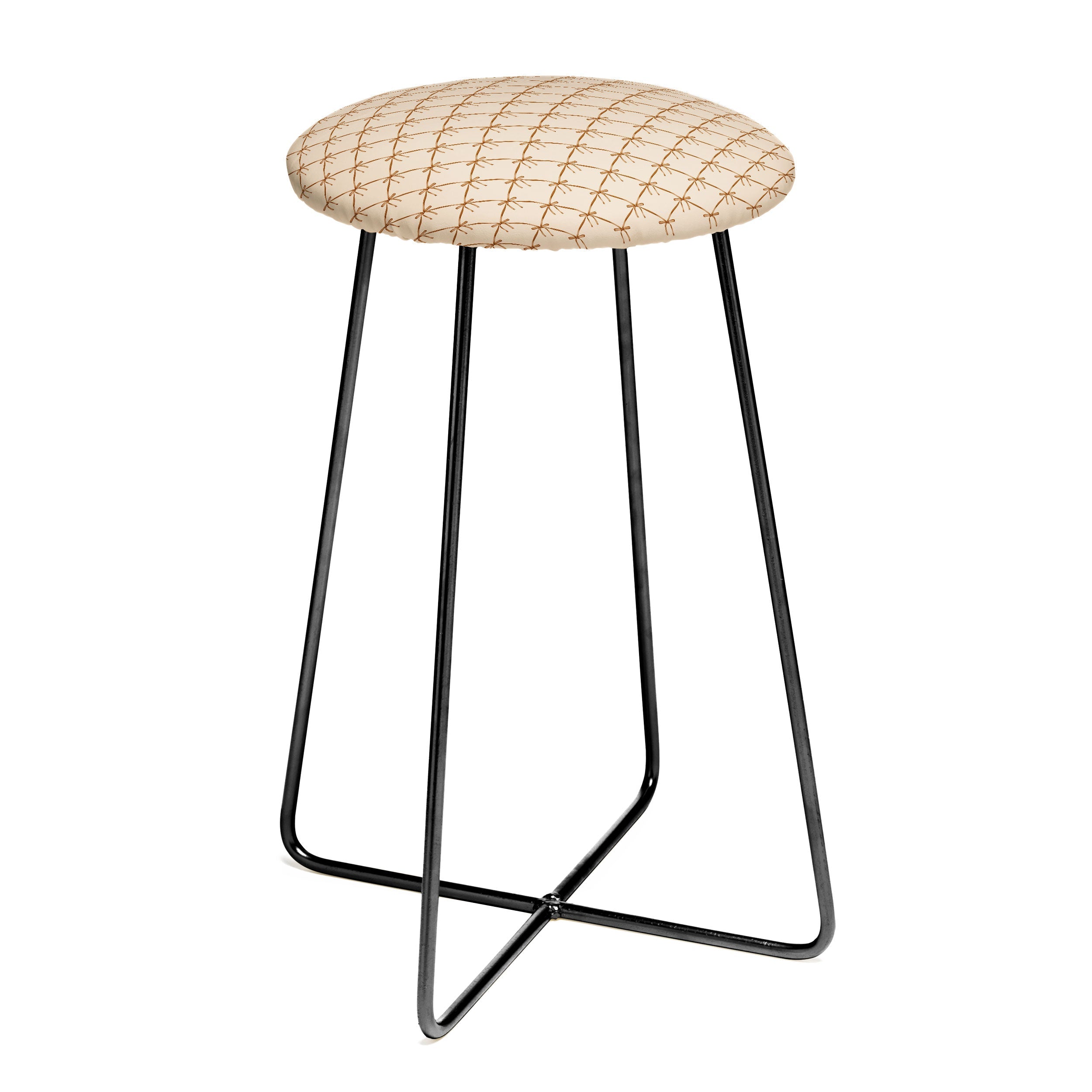 Colour Poems Bows and Ribbons Beige Counter Stool