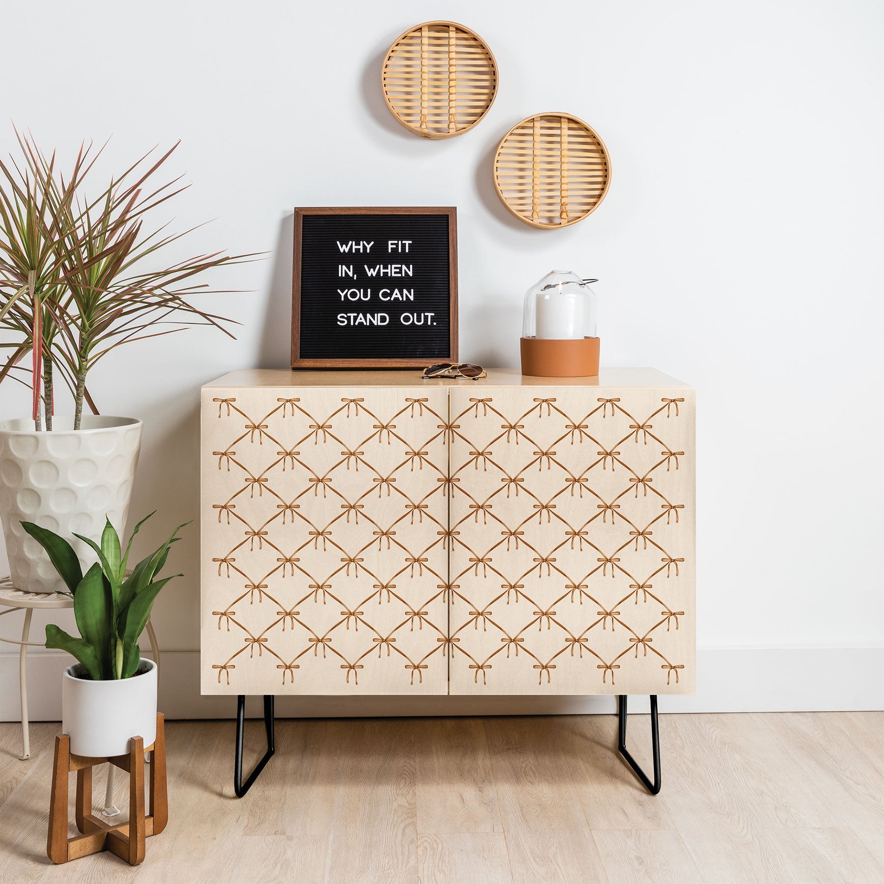 Colour Poems Bows and Ribbons Beige Credenza