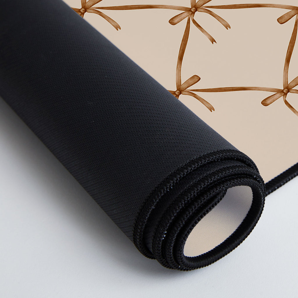 Colour Poems Bows and Ribbons Beige Desk Mat