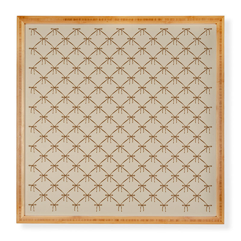 Colour Poems Bows and Ribbons Beige Framed Wall Art