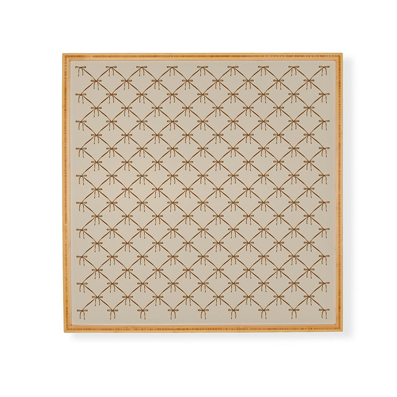 Colour Poems Bows and Ribbons Beige Framed Wall Art