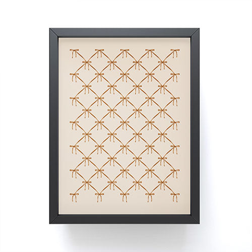 Colour Poems Bows and Ribbons Beige Framed Mini Art Print