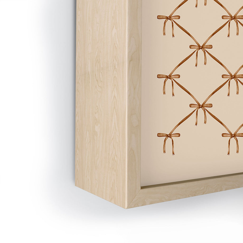 Colour Poems Bows and Ribbons Beige Framed Mini Art Print